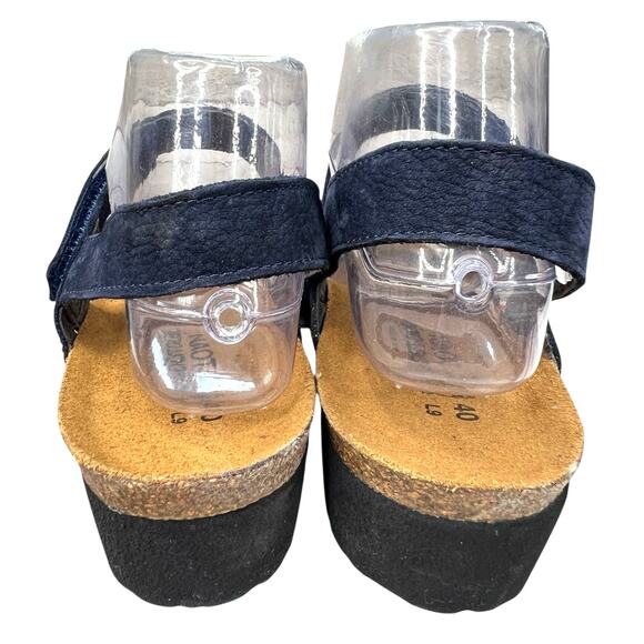 NAOT Women’s Kayla Blue Leather Wedge Sandals Size 40 US 9 - Picture 8 of 11